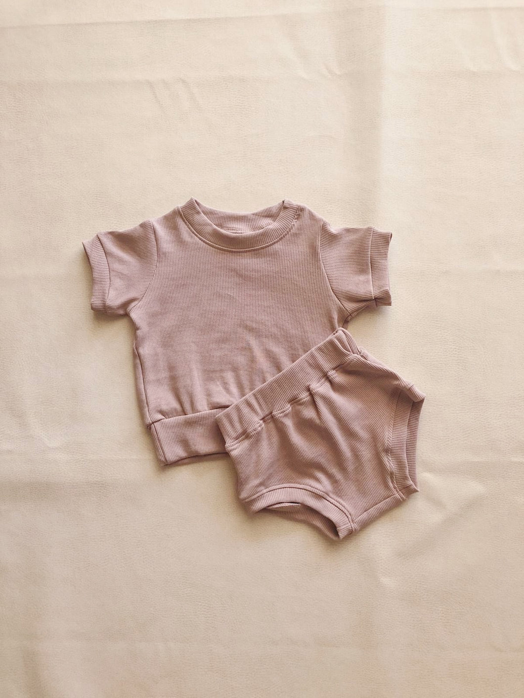 Roo Mini Ribbed  Set - Mauve