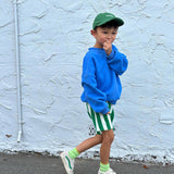 Pippa Terry Towel Striped Shorts - Green