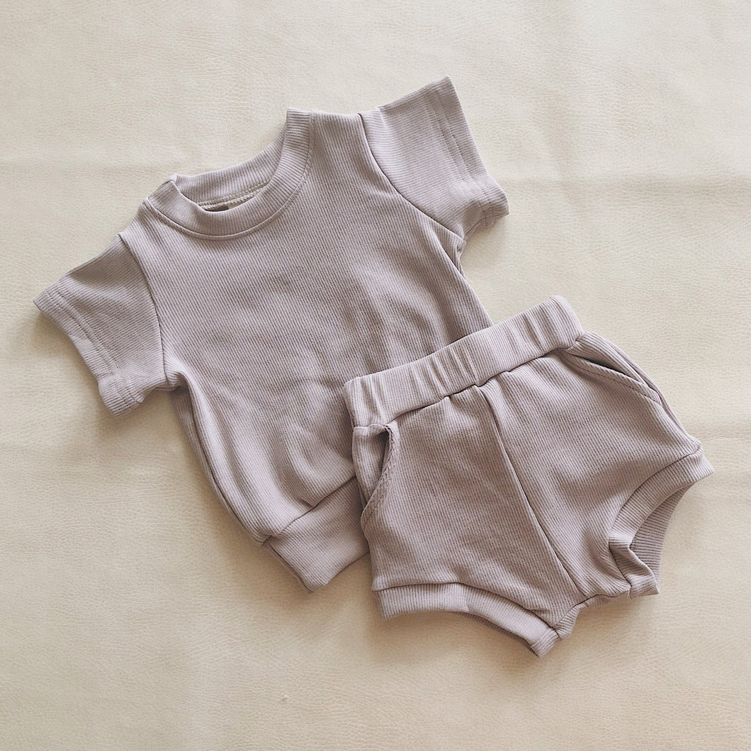 River Mini Ribbed Set - Soft Grey