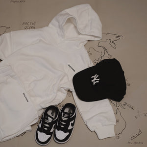 Rumi Logo Hoodie Shorts - Milk (Black Logo)