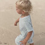Magnolia Terry Towel Playsuit - Fern Stripe