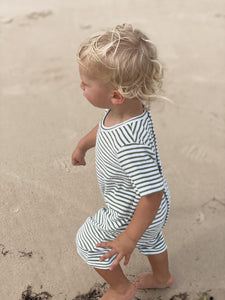 Magnolia Terry Towel Playsuit - Fern Stripe