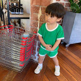 Austin Contrast Waffle Cotton Set - Green/White (ONLINE EXCLUSIVE)