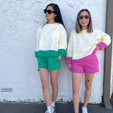 Adult Frankie Colour Block Jumper - Pink